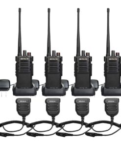 Retevis RT29 2 Way Radio Long Range,High Power Heavy Duty Two Way Radio,Rugged Walkie Talkies with Waterproof Speaker Mic 3200mAh Battery for Business Commercial School(4 Pack)