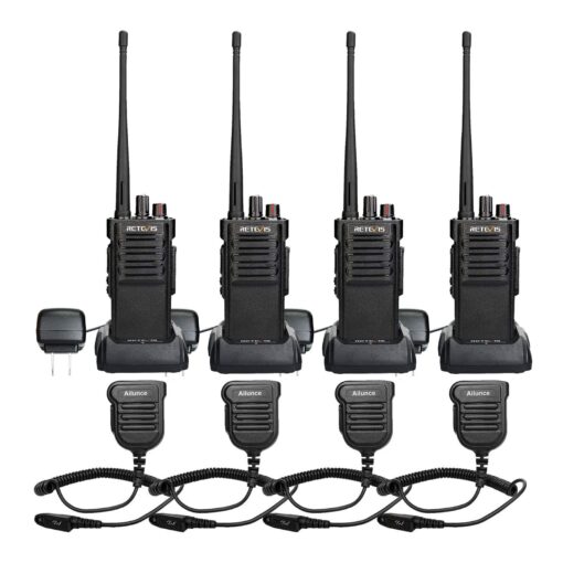 Retevis RT29 2 Way Radio Long Range,High Power Heavy Duty Two Way Radio,Rugged Walkie Talkies with Waterproof Speaker Mic 3200mAh Battery for Business Commercial School(4 Pack)