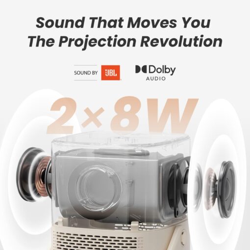 [Sound by JBL & Built-in Battery] Yaber T2 Outdoor Projector with WiFi 6 and Bluetooth, Native 1080P Smart Movie Portable Projector for Inside and Outside, Compatible with TV Dongle (Not included) - Image 6