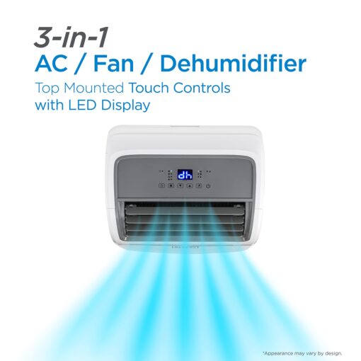 BLACK+DECKER 12,000 BTU Portable Air Conditioner up to 550 Sq. with Remote Control, White - Image 5