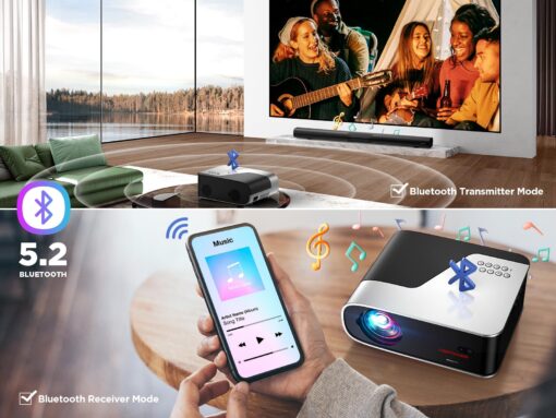 [Netflix Officially/AI Auto Focus] Smart Projector with WiFi and Bluetooth,Dolby Audio,DBPOWER Native 1080p Projector with Apps Built-in Netflix/Hulu/Disney+/Peacock, 600ANSI Movie Projector - Image 5