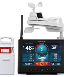 AcuRite Iris (5-in-1) Weather Station for Indoor/Outdoor Temperature and Humidity, Wind Speed/Direction, and Rainfall with High-Definition Display, Lightning Detection, and Built-In Barometer (01024M)