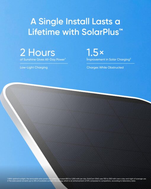 eufy Security SoloCam S340, Solar Security Cameras Wireless Outdoor, Cameras for Home Security, 360° Pan & Tilt Surveillance, No Blind Spots, 2.4 GHz Wi-Fi, No Monthly Fee, HomeBase S380 Compatible - Image 5