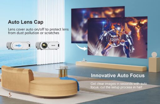 [AI Auto Focus+Auto Lens Cap]Outdoor-Projector 4K with WiFi 6and Bluetooth:Upgrade 1100 ANSI Native 1080P Jimveo Portable Projector, Auto 6D Keystone&Zoom,Home LED Movie Projector for Outdoor/Home Use - Image 7