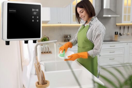 SantiCleana Ozone Laundry Washer System - 2 Outlets! - Stainless Sprayer - Black Hose - Image 2