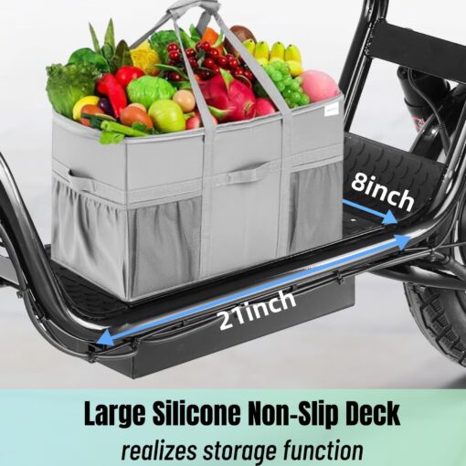 Caroma 560W Peak Electric Scooters for Adults, 14" Fat Tire, 188Wh Battery, 15 Miles Range, 20MPH Top Speed, Foldable Electric Scooter with Seat, Dual Shock Absorbing Electric Bike for Commuting - Image 4