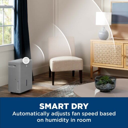 GE Smart Energy Star Portable Dehumidifier w/WiFi for Basement, Bedroom, Bathroom, Garage, Large Rooms up to 4500 Sq Ft, 50Pint w/Removable Bucket & Continuous Drain Connect for Auto/Manual Drainage - Image 9