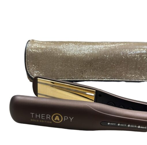 Therapy Iron Gold Edition - 1 1/4" Ceramic Plates with Infrared Technology That Repairs Hair