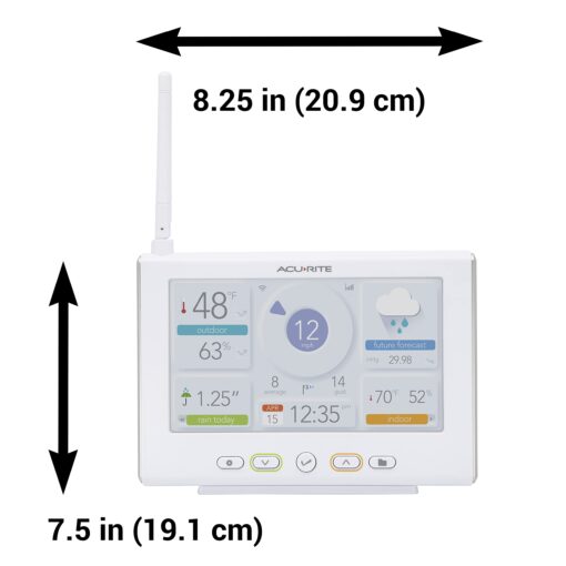 AcuRite Iris Wireless Weather Station with HD Direct-to-Wi-Fi Display, Lightning Sensor, Indoor/Outdoor Temperature and Humidity, Wind Speed/Direction, Rain Gauge, and Barometer (01532M), White - Image 2