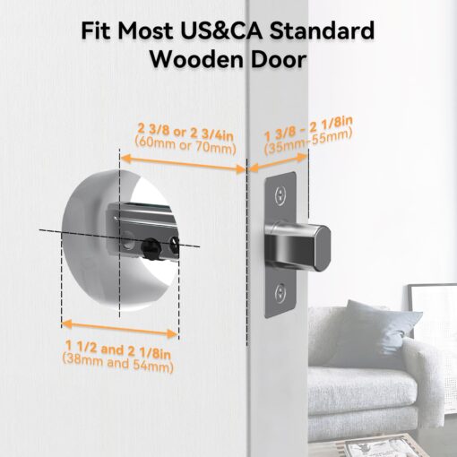 Video Smart Lock with Doorbell, 6 in 1 Keyless Entry Door Lock, Built-in WiFi Camera Deadbolt Lock for Front Door, Fingerprint, Keypad Code, App Control, Voice Control, Auto Lock, IP65, Video Calling - Image 2