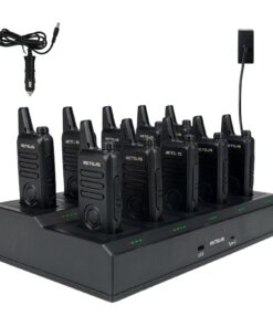 Retevis RT22S Walkie Talkies for Adults,Portable FRS Two-Way Radios(10 Pack) with 10 Way Multi Gang Charger, Handheld 2 Way Radio Rechargeable,Charging Progress Visible for Business Warehouse School