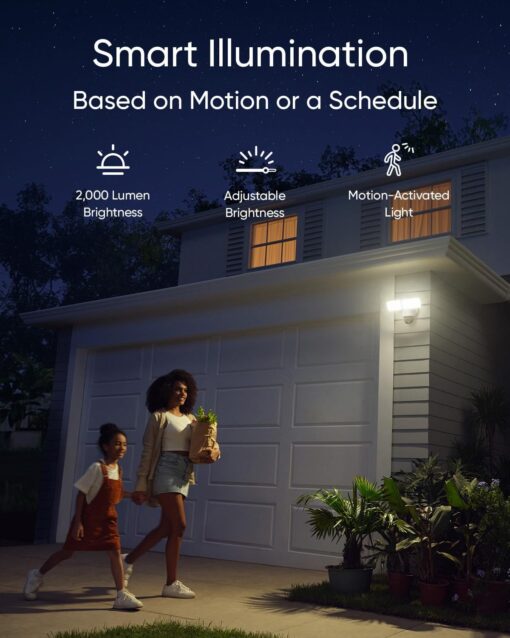 eufy Security Camera Floodlight Camera E340 Wired, Security Camera Outdoor, 360° PTZ, 24/7 Recording, 2.4G/5G Wi-Fi, 2000 LM, Motion Detection, Built-In Siren, Dual Cam, HB3 Compatible, No Monthly Fee - Image 2