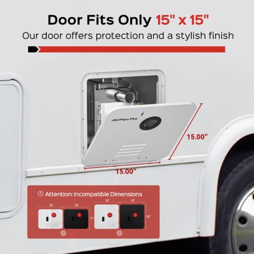 RV Tankless Water Heater Propane Gas,RVPart Pro, with 15"x15" White Door and Remote Controller, DC 12V, 7×24 Technical Support, High Altitude, Easy Installation, Compatible with All RVs,GT60,White - Image 2