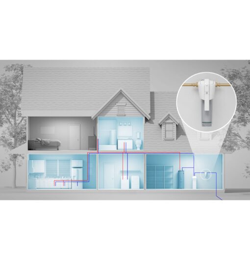 GE Whole House Water Filtration System (GXWH70M), Smart Connected with Leak Detection & Remote Water Shutoff, Reduces Sediment, Rust & More, Install Kit Included, Filter Not Included - Image 3