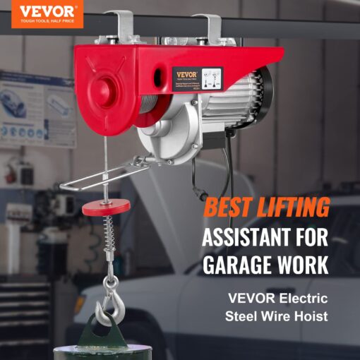 VEVOR 2200lbs Electric Hoist with Wireless Remote Control,110v Electric Hoist with Remote Control, 40ft/20ft Lifting Height & Pure Copper Motor, for Garage Warehouse Factory - Image 9
