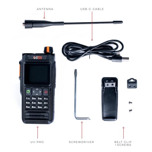 BTECH UV-PRO IP67 Dual Band VHF/UHF Two-Way Radio - APRS, Bluetooth, GPS, Text Messaging, Aviation Band Scanner, NOAA Weather Alerts, USB-C Rechargeable Battery - Image 2