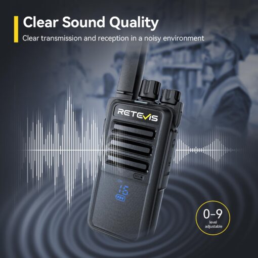 Retevis RT68H Long Range Walkie Talkies,Two Way Radio Rechargeable,Visualization,Ease of use,Hidden LED Display,Keylock,VOX,Heavy Duty 2 Way Radios for Adults for School Plant Healthcare(20 Pack) - Image 5