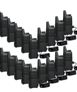 Retevis RT22 Walkie Talkies Mini, Rechargeable Two Way Radio Long Range, 2 Way Radio Small, Portable VOX, for Business Commercial Work School Church Restaurant (20 Pack,Black)