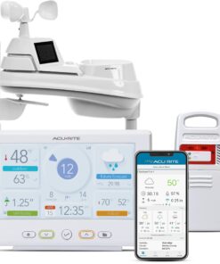 AcuRite Iris Wireless Weather Station with HD Direct-to-Wi-Fi Display, Lightning Sensor, Indoor/Outdoor Temperature and Humidity, Wind Speed/Direction, Rain Gauge, and Barometer (01532M), White