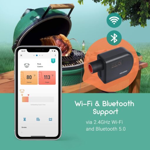 Wi-Fi & Bluetooth BBQ Smoker Temperature Controller with Automatic Smoker Fan, INKBIRD ISC-027BW Grill Thermometer with 4 Probes for Big Green Egg, Kamado Joe, Primo, Vision Grill, Akorn Kamado, Weber - Image 9