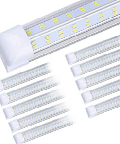 (10-Pack) 8ft LED Shop Light Fixture, 120W 19000LM 6000K, Cold White, V Shape, Clear Cover, Hight Output, Linkable Shop Lights, T8 LED Tube Lights, LED Shop Lights for Garage 8 Foot with Plug