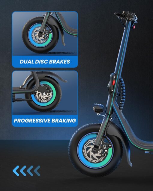 URBANMAX C1 Electric Scooter with Seat, 450W Powerful Motor up to 22 Miles Range, Foldable Electric Scooter for Adults Max Speed 15.5 Mph, Electric Scooter for Commuting with Basket - Image 3