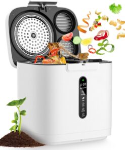 4L Electric Composter for Kitchen, Smart Compost Bin Outdoor/Indoor, Odorless/Auto-Cleaning/ 3 Modes/Intelligent LED Display, Turn Food Waste to Fertilizer for Garden, Food Waste Compost Machine