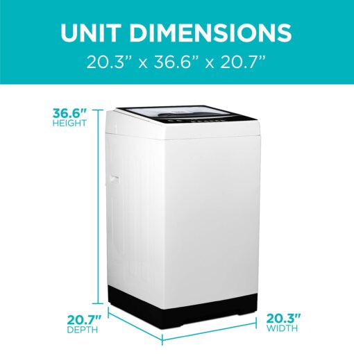 BLACK+DECKER Small Portable Washer, Washing Machine for Household Use, Portable Washer 1.7 Cu. Ft. with 6 Cycles, Transparent Lid & LED Display - Image 6