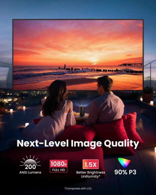 NEBULA Capsule 3 GTV Projector, Netflix Officially Licensed, 1080P Smart Mini Projector with Wi-Fi, 2.5 Hours of Playtime, 120-Inch Display, Dolby Digital, Ultra Portable for Any Space - Image 5
