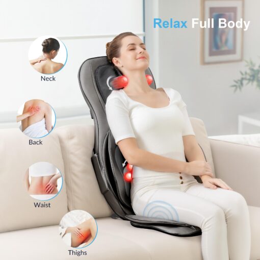 COMFIER Shiatsu Neck Back Massager with Heat, 2D ro 3D Kneading Massage Chair Pad, Full Body Massage Pad, Gifts for Dad Mom - Image 3