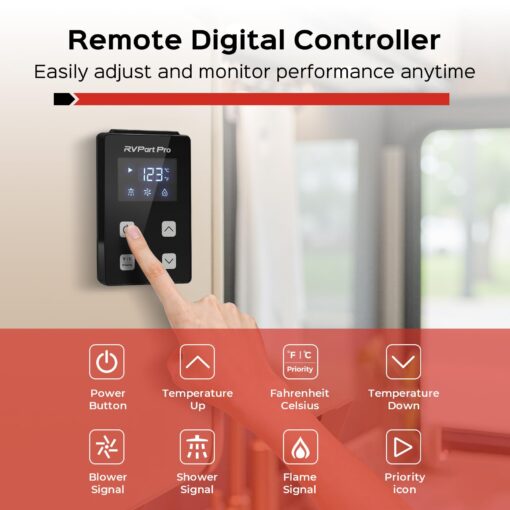 RV Tankless Water Heater Propane Gas, RVPart Pro, with 15"x15" Black Door and Remote Controller, DC 12V, 7×24 Technical Support, High Altitude, Easy Installation, Compatible with All RVs,GT60,Black - Image 4