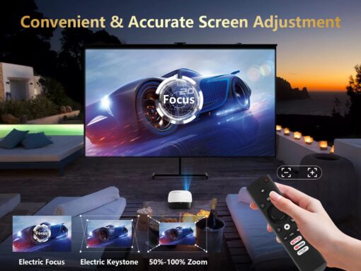 GooDee Smart 4K Projector with 5G WIFI and Bluetooth, Netflix/Amazn Prime Video Certified, Dolby Audio, 800ANSI Outdoor Projector, 400" Zoom Home Theater Projector Compatible with TV Stick,iOS,Android - Image 8