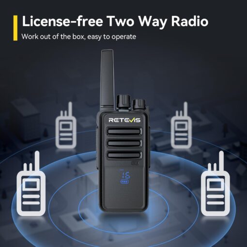 Retevis RT68H Long Range Walkie Talkies,Two Way Radio Rechargeable,Visualization,Ease of use,Hidden LED Display,Keylock,VOX,Heavy Duty 2 Way Radios for Adults for School Plant Healthcare(20 Pack) - Image 3