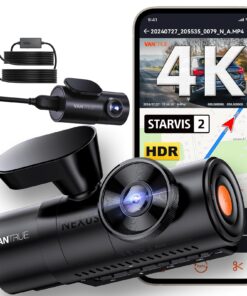 [ Bundle-2 Items: Vantrue N4 Pro 4K 3CH + Hardwire Kit ] True 4K Wi-Fi 3-Channel Dashcam, IMX678 Night Vision, Infrared Cabin Camera, 4K HDR, Voice Control, GPS Car Cam for Taxi Uber Drivers