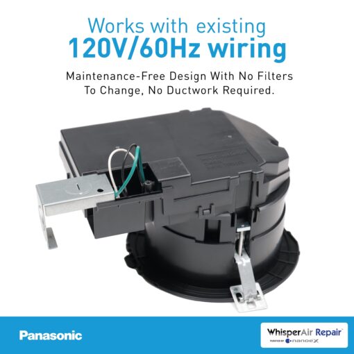 Panasonic FV-01VCN1 WhisperAir Repair, Filterless Air Purification Device with NanoeX Technology, Remove Odors, Allergens, Pollen, Dander, and Dust - Image 4