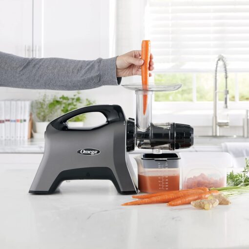 Omega Celery Juicer and Nutrition System Masticating Juicer, Cold Press Juicer Machine For Celery with Adjustable Dial, 200-Watt, Silver - Image 7
