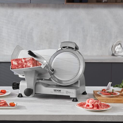 Meat Slicer, 340W Electric Deli Food Slicer with 10" SUS420 Stainless Steel Blade and Built-in Sharpening Stone, 0-0.6 inch Adjustable Thickness for Commercial and Home Use, Cut Meat and Cheese - Image 3