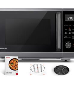TOSHIBA Air Fryer Combo 8-in-1 Countertop Microwave Oven, with Convection, Broil, Odor Removal Mode, 12.4" Position Memory Turntable, Child-Lock, 1.0 Cu.ft, Black Stainless Steel, ML2-EC10SA(BS)
