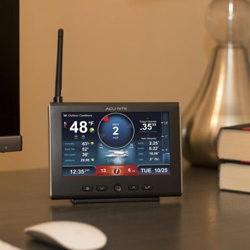 AcuRite Iris (5-in-1) Weather Station for Indoor/Outdoor Temperature and Humidity, Wind Speed/Direction, and Rainfall with High-Definition Display, Lightning Detection, and Built-In Barometer (01024M) - Image 6