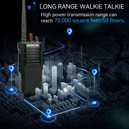Retevis RT29 2 Way Radio Long Range,High Power Heavy Duty Two Way Radio,Rugged Walkie Talkies with Waterproof Speaker Mic 3200mAh Battery for Business Commercial School(4 Pack) - Image 9