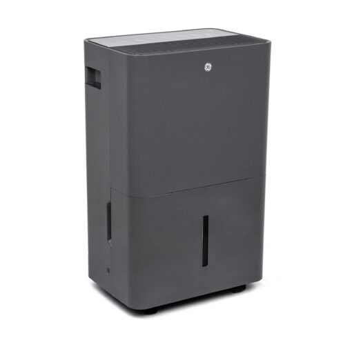 GE Smart Energy Star Portable Dehumidifier w/WiFi for Basement, Bedroom, Bathroom, Garage, Large Rooms up to 4500 Sq Ft, 50Pint w/Removable Bucket & Continuous Drain Connect for Auto/Manual Drainage