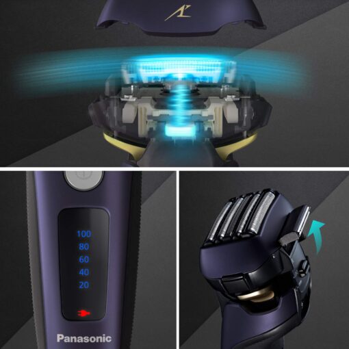 Panasonic ES-LV67-A803 Wet and Dry Shaver, 5 Shaving Heads with Linear Motor, Including Hair Trimmer, Navy Blue - Image 17