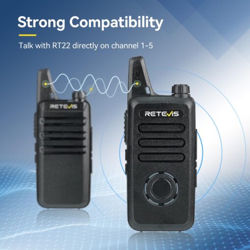 Retevis RT22S Walkie Talkies for Adults,Portable FRS Two-Way Radios(10 Pack) with 10 Way Multi Gang Charger, Handheld 2 Way Radio Rechargeable,Charging Progress Visible for Business Warehouse School - Image 5