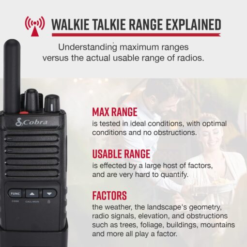 Cobra PX650 BCH6 - Professional/Business Walkie Talkies - Rechargeable, 300,000 sq. ft/25 Floor Range, Dust Protected and Splashproof (IP54 rating), Two-Way Radio Set (6-Pack) - Image 6
