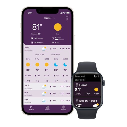 Tempest Weather System with Built-in Wind Meter, Rain Gauge, and Accurate Weather Forecasts, Wireless, App and Alexa Enabled - Image 3