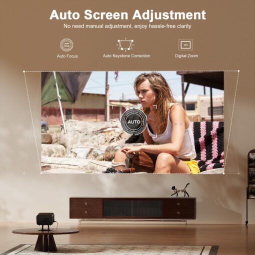 [Netflix Officially & Auto Focus] Mini Projector with WiFi and Bluetooth, XuanPad 4K 1080P Support Portable Projector, 210° Rotatable Stand, Auto Keystone, Dust Removal and Heat Dissipation Design - Image 8