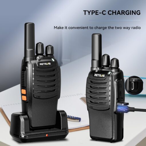 Retevis H-777 Walkie Talkies with Mic, Adults 2 Way Radios Long Range Rechargeable, License-Free, Crystal Audio, for School Work Construction Site(10 Pack) - Image 9
