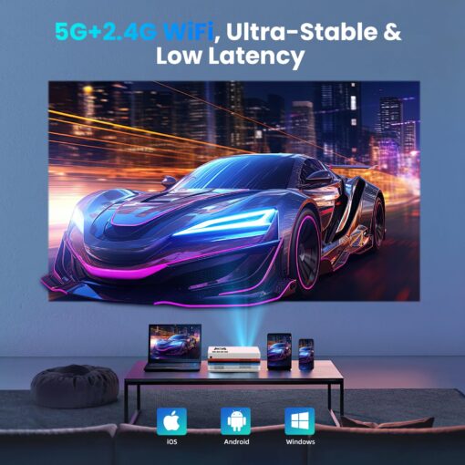 [Netflix Officially/Dolby Audio] FUDONI Smart Projector with WiFi and Bluetooth 4K, Auto Keystone& Electric Focus, 800ANSI Outdoor Projector with Apps, Built-in Netflix/YouTube/Prime Video - Image 4