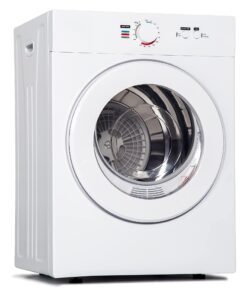 Euhomy Compact Dryer 1.8 cu. ft. Portable Clothes Dryers with Exhaust Duct with Stainless Steel Liner Four Function Small Dryer Machine, Suitable for Apartments, Dorm, RVs, White