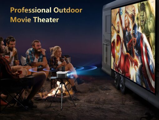 GooDee Smart 4K Projector with 5G WIFI and Bluetooth, Netflix/Amazn Prime Video Certified, Dolby Audio, 800ANSI Outdoor Projector, 400" Zoom Home Theater Projector Compatible with TV Stick,iOS,Android - Image 2